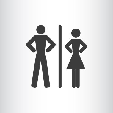 Cinsiyet işaretleri ile WC simgesi
