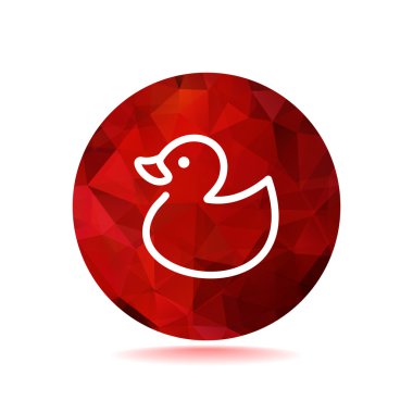 Oyuncak ördek yavrusu anahat web simgesi