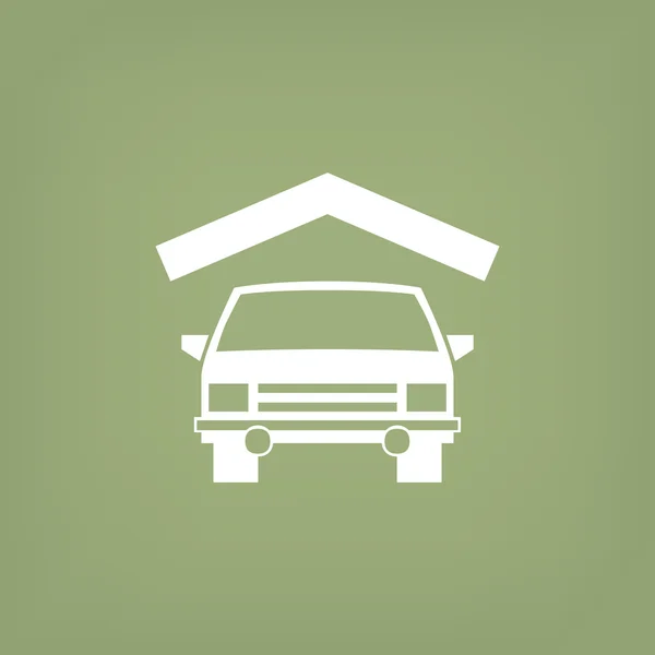 Car under roof simple icon — Stock Vector