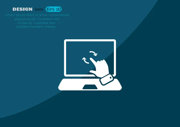 Pantalla táctil en el icono web del ordenador portátil — Archivo Imágenes Vectoriales