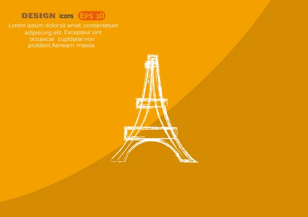 Tour Eiffel, icône Web — Image vectorielle