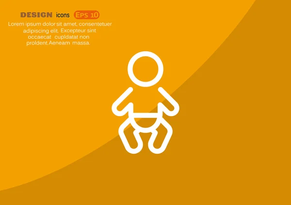Símbolo de bebé infantil en líneas simples — Archivo Imágenes Vectoriales