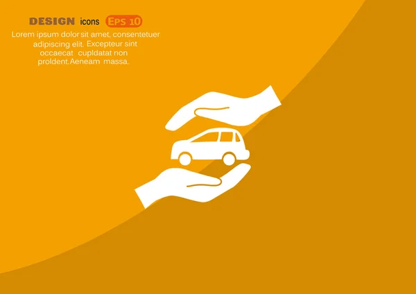 Icono web de seguro de coche — Vector de stock