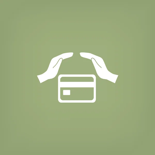 Carte de crédit et icône web mains — Image vectorielle