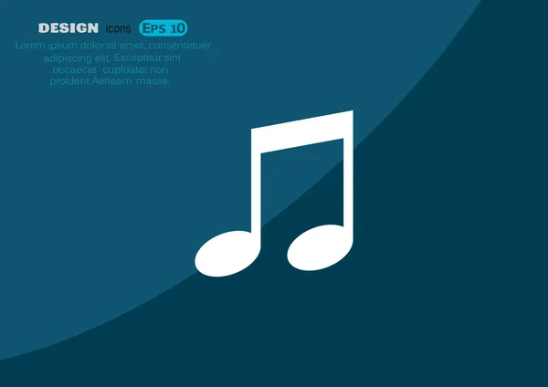 Muziek web icoon met opmerking — Stockvector