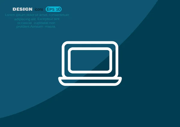 Simple icono web portátil — Vector de stock