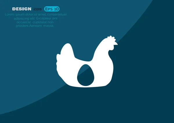 Курица с яйцом внутри силуэта — стоковый вектор