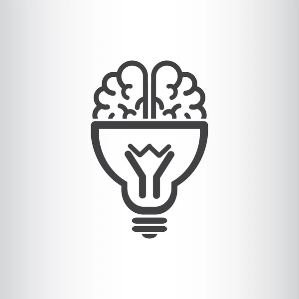 Brain light bulb icon — Stock Vector