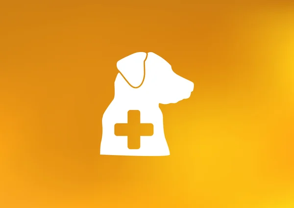 Hund och ett kors markerar veterinärklinik — Stock vektor