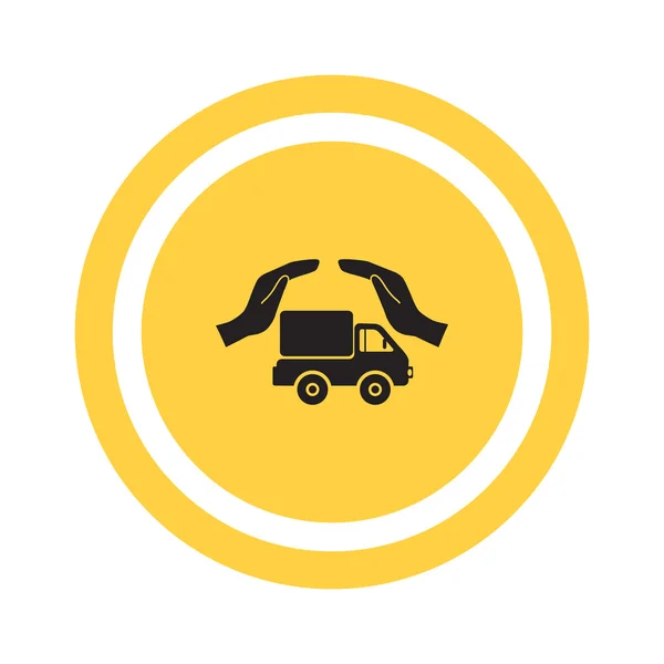 Truck met handen web pictogram — Stockvector