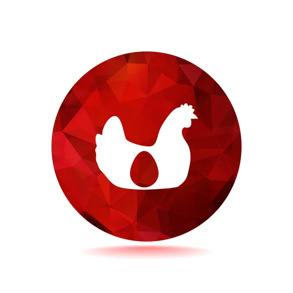 Курица с яйцом внутри силуэта — стоковый вектор