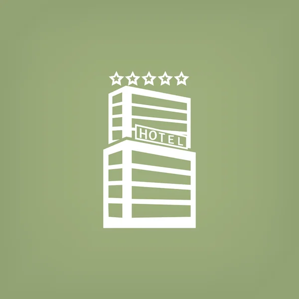 Hotel épület egyszerű ikon — Stock Vector