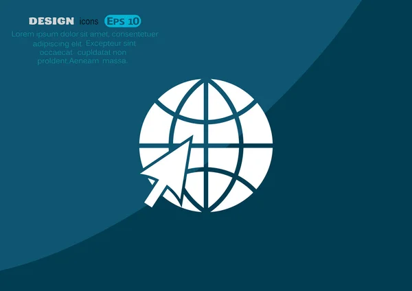 Símbolo del mundo e icono de flecha web — Archivo Imágenes Vectoriales