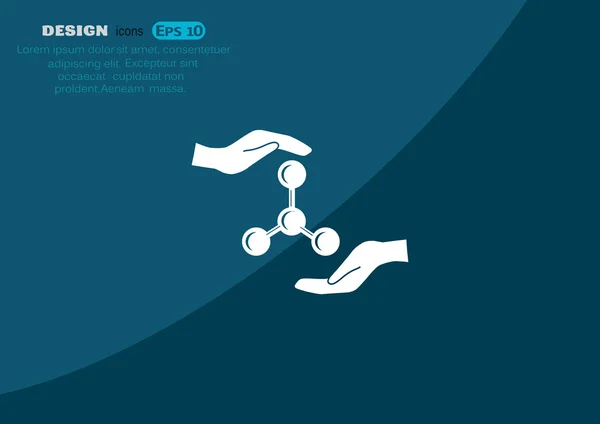 Moleculaire compound en handen — Stockvector