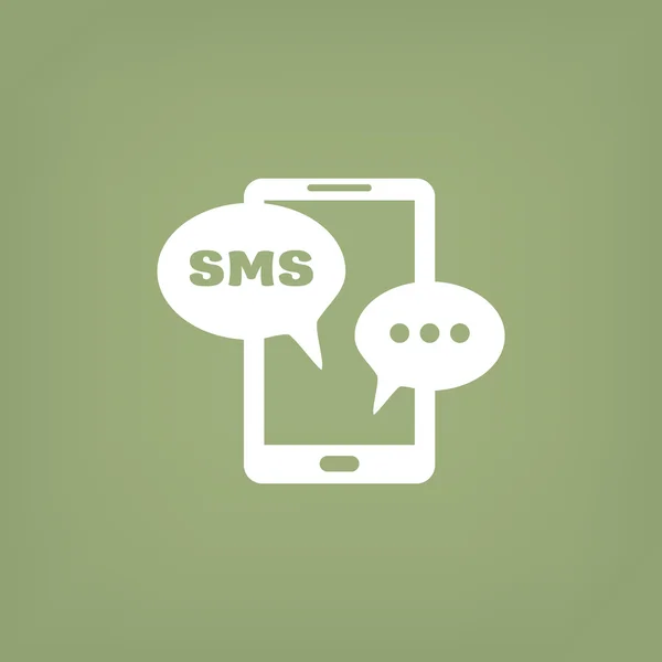 Smartphone med sms bubblor-ikonen — Stock vektor