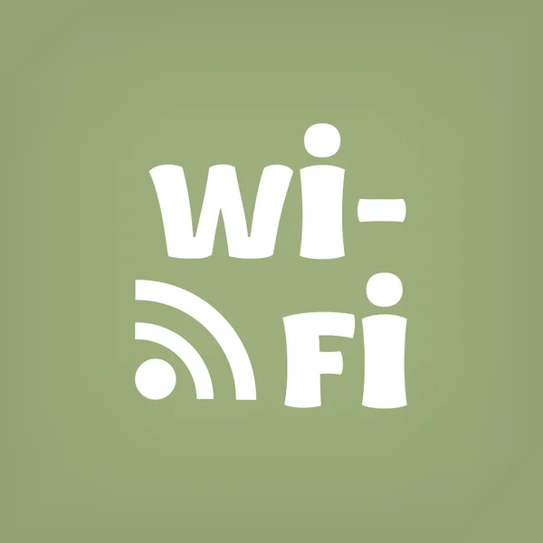 Inscrição Wi-Fi com ícone de ondas — Vetor de Stock