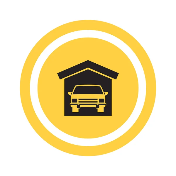 Coche Garaje, icono web — Vector de stock