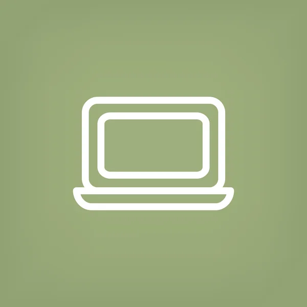 Eenvoudige laptop web pictogram — Stockvector