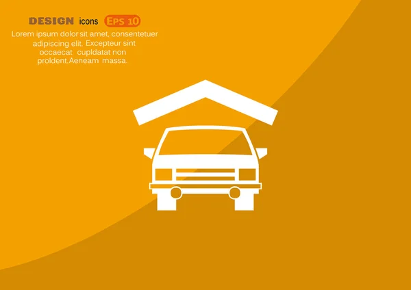 Carro garagem, ícone da web — Vetor de Stock