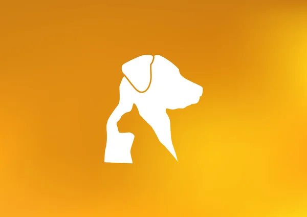 Hund och katt veterinärmedicinska ikonen — Stock vektor