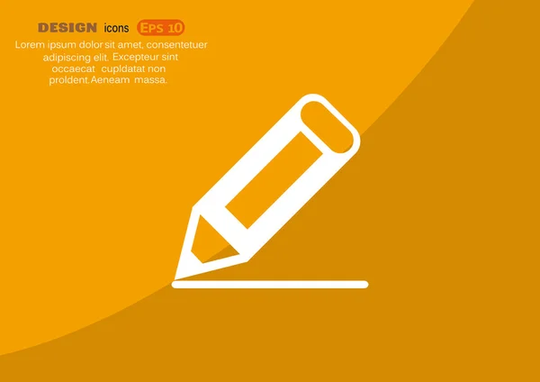 Ένα εικονίδιο με το σήμα σχέδιο μολύβι απλό web — Διανυσματικό Αρχείο