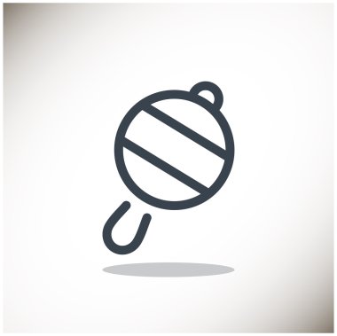 Icône de hochet de bébé simple, contour vector illustration