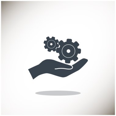 El basit simgesi üzerinde yuvarlak Dişliler