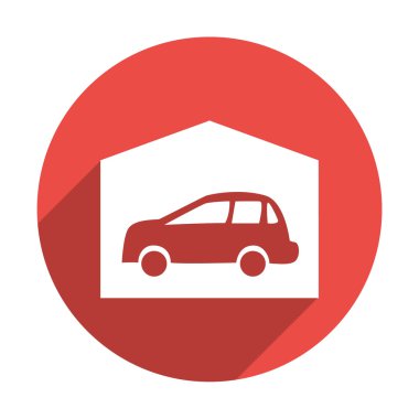 Garajda araba basit simgesiyle