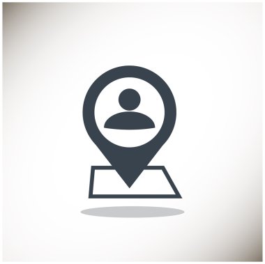 İnsan konum işaretçisi basit simgesine