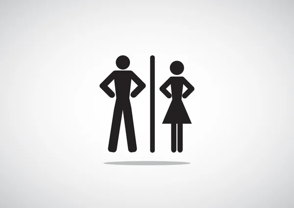 WC pictogram met gender tekenen — Stockvector