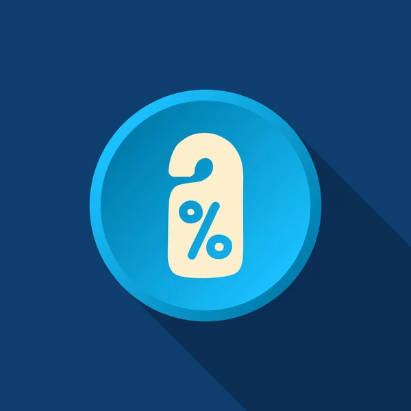 Símbolo percentual na etiqueta pendurada —  Vetores de Stock