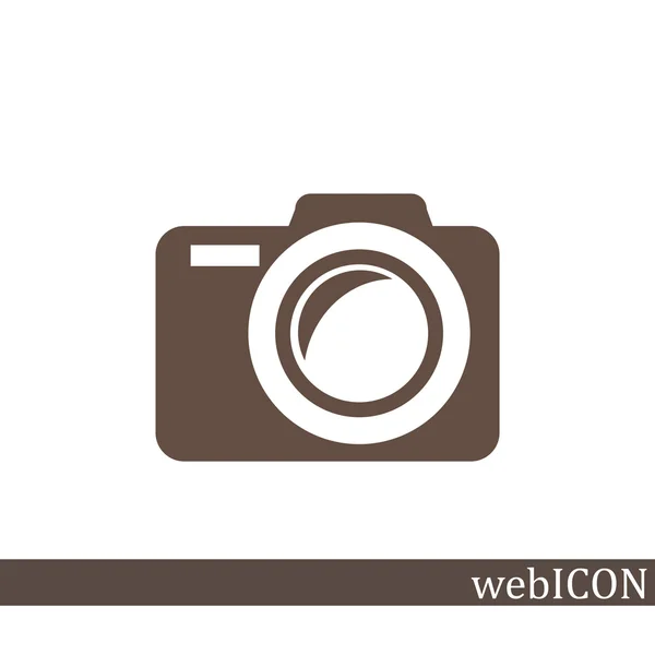 Kamera foto ikon web sederhana - Stok Vektor