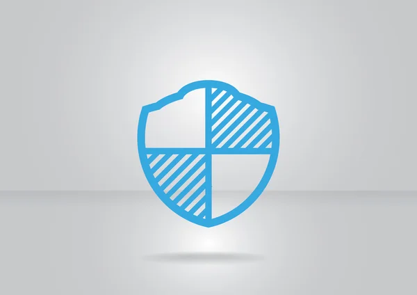 Blue shield sign of protection, web icon — Stock vektor