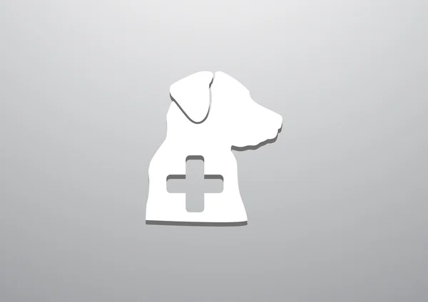 Schild mit Hundesilhouette und Kreuz — Stockvektor