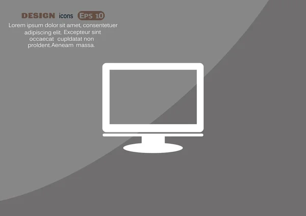 Pantalla de monitor en blanco icono web — Archivo Imágenes Vectoriales