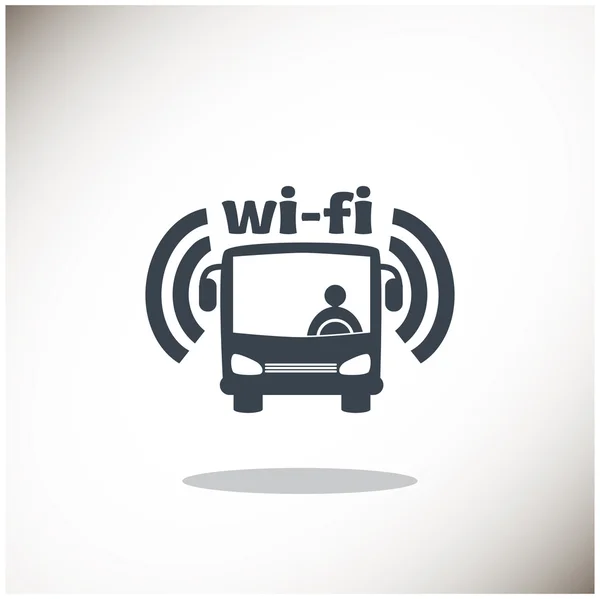 Wi-Fi in bus sign — Stock Vector