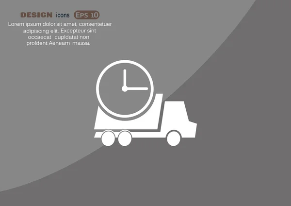 Truck with clock, fast delivery concept — Stock Vector