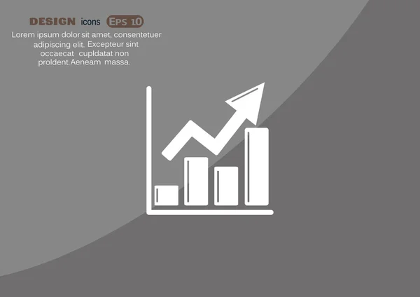 Grafico crescente semplice icona web — Vettoriale Stock