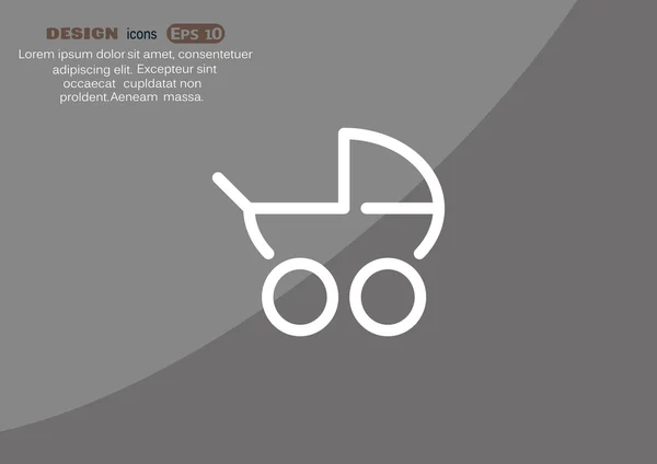 Stroller outline web icon — Stock Vector