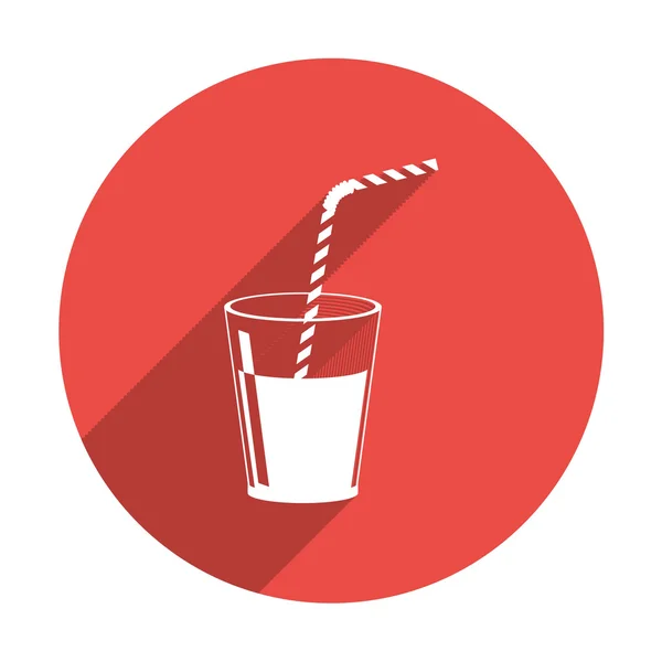 Copa con refrescante icono de bebida — Vector de stock