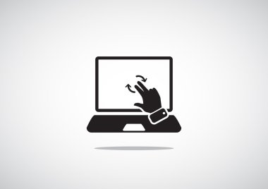 Dokunmatik ekranda dizüstü web simgesi