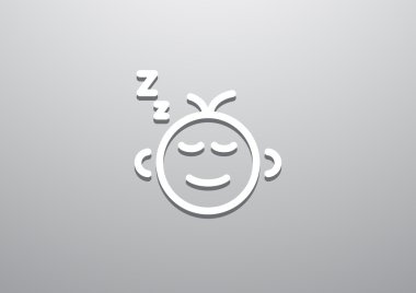 siluet Basit çizgiler içinde uyuyan bebek