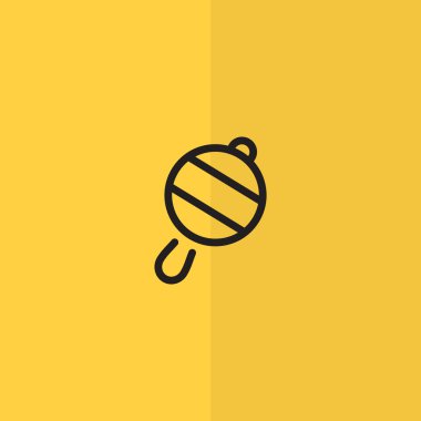 Icône de hochet de bébé simple, contour vector illustration