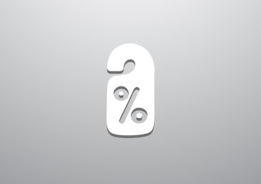 Etiket asılı üzerinde yüzde simgesi