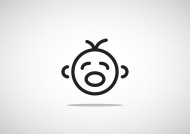 Siluet Basit çizgiler içinde Ağlayan bebek