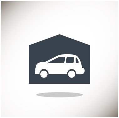 Garajda araba basit simgesiyle