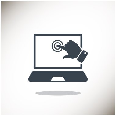 Dokunmatik ekranda dizüstü web simgesi