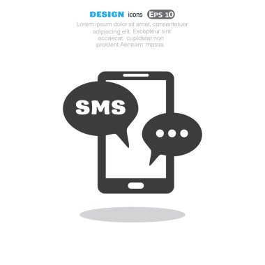 Sms kabarcıklar simgesi ile Smartphone