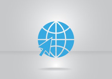 Dünya sembolü ve ok web simgesi