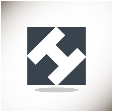 Üçgenler ve oklar ile kare simgesi